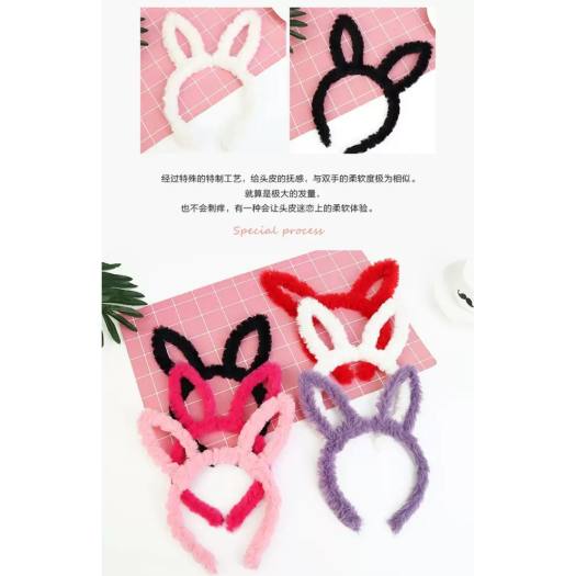 Bờm lông cài tóc hình tai thỏ