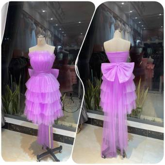 Váy đầm tiểu thư cúp ngực bèo tầng nơ eo nhiều màu lựa chọn cực xinh