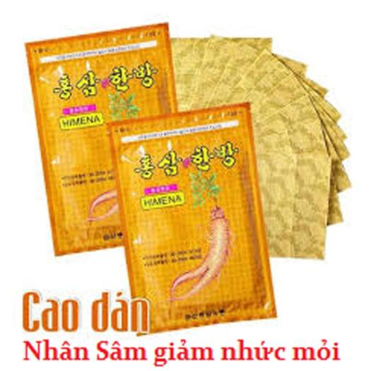 Miếng Dán Himena Korea Hồng Sâm Trị Nhức Mỏi (20 miếng)