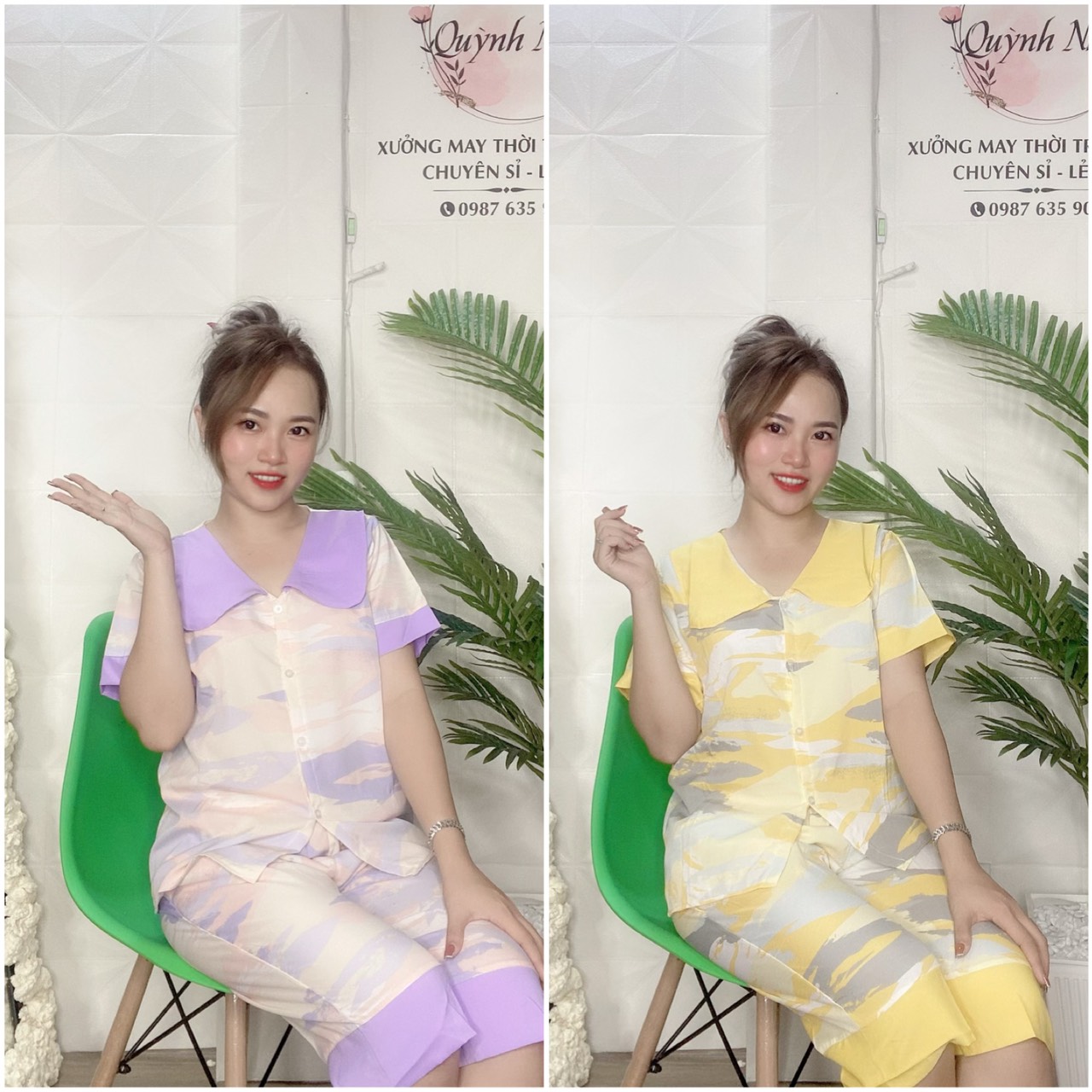 Set bộ pijama lửng loang màu hot - pj07