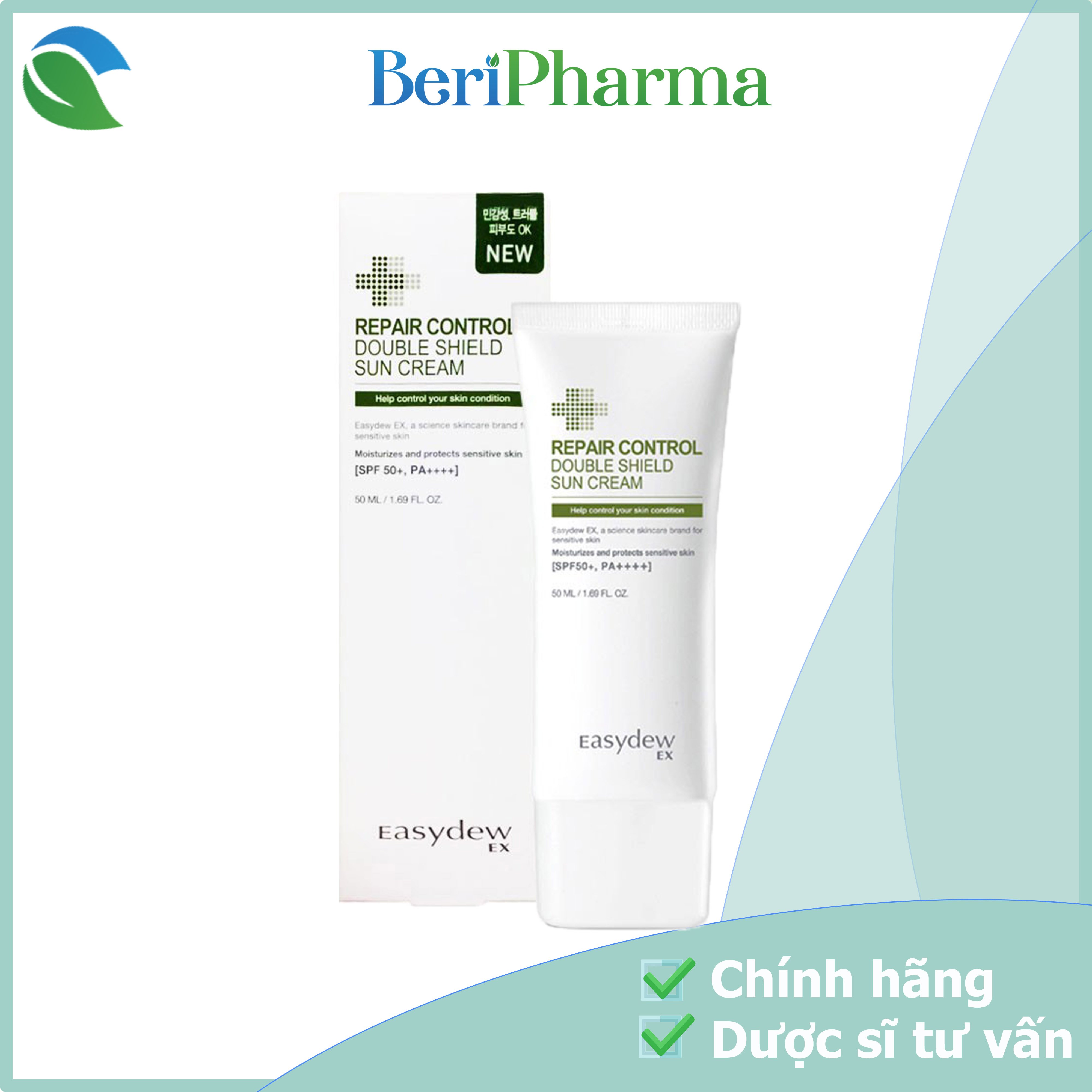 Easydew Ex Kem Chống Nắng Phục Hồi Dành Cho Mọi Loại Da Uv Control Ultra Shield Sun Cream Spf50+ 50ml