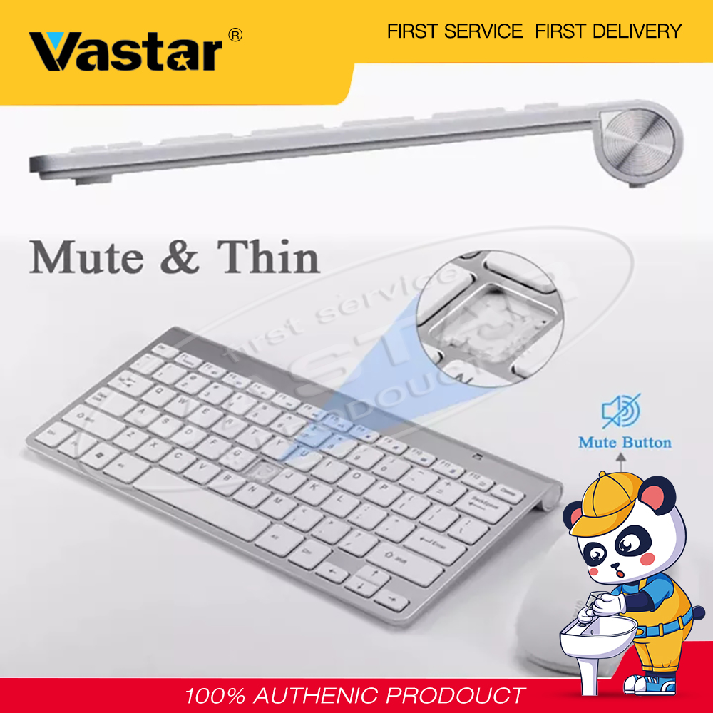 Vastar 2.4G Chuột Và Bàn Phím Không Dây Mini Bàn Phím Đa Phương Tiện Bộ Combo Chuột Cho Máy Tính Xách Tay Máy Tính Xách Tay Máy Tính Để Bàn TV Văn Phòng