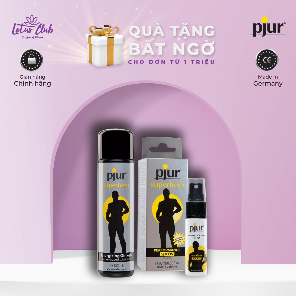 Combo chất bôi trơn hero: pjur superhero glide & pjur superhero performance spray