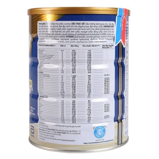 Sữa bột Abbott Ensure Gold hương vani 850g
