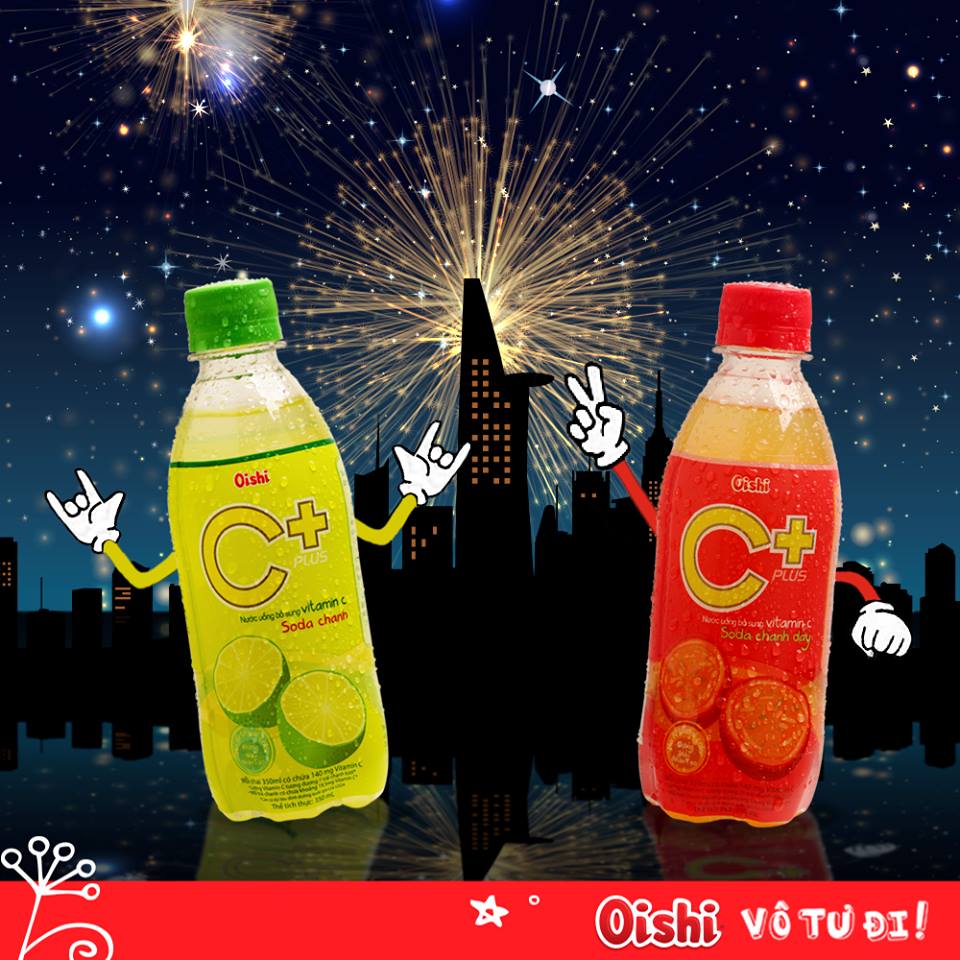 Nước Có Ga Soda Chanh C Plus Oishi 24 Chai X 350ml