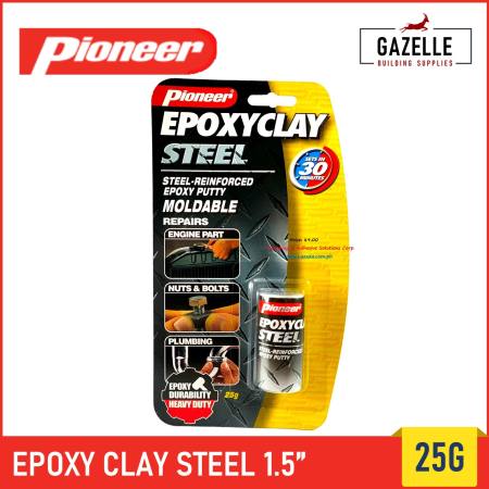 Pioneer Epoxy Clay Steel Fast Setting Epoxy Putty 1.5" 25g