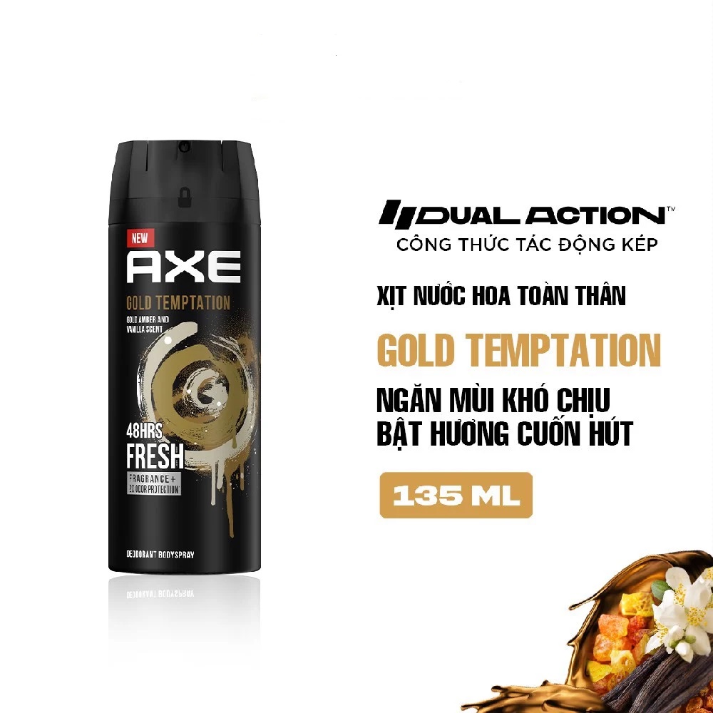 Combo 3 Chai xịt Khử Mùi Cho Nam AXE - GOLD Temptation 150ml