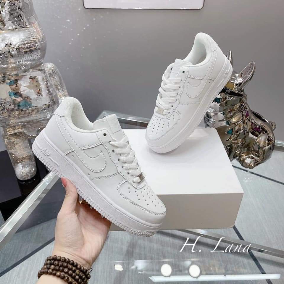 Giày sneaker nữ trắng thông hơi hot trend, Giày thể thao nam nữ