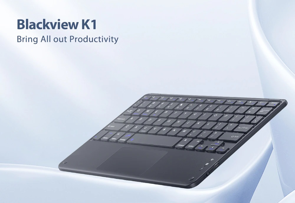 รายละเอียดเพิ่มเติมเกี่ยวกับ Blackview K1 Ultra-slim BV Universal Wireless Keyboard ปุ่มแป้นเป็นภาษาอังกฤษ คีย์บอร์ด คีย์บอร์ดไร้สาย แป้นพิมพ์