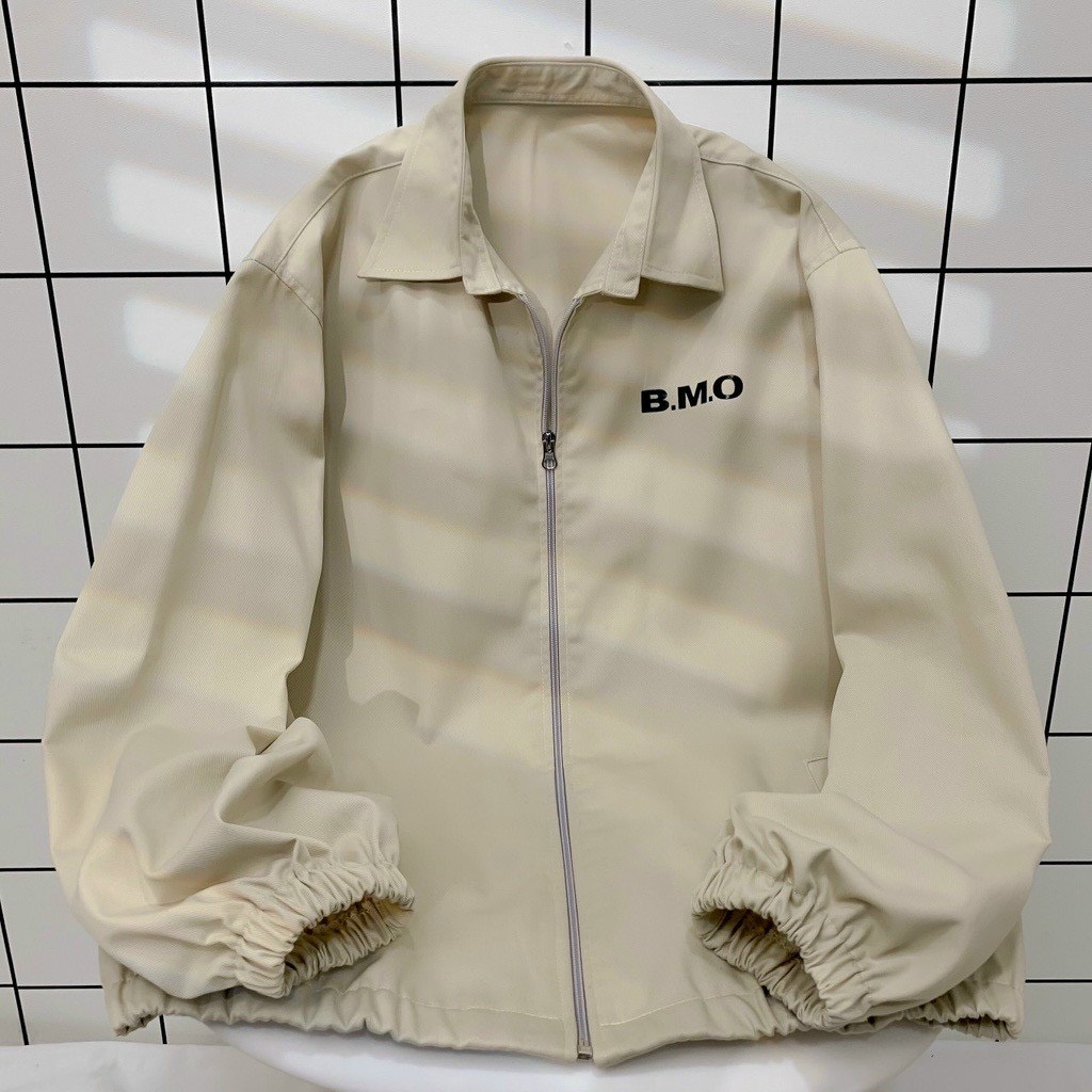 Áo khoác bomber kaki bmo phối tay nam nữ unisex