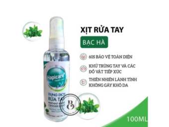 Dung Dịch Rửa Tay Kháng Khuẩn HAPICARE (Chai 100ml dạng xịt)