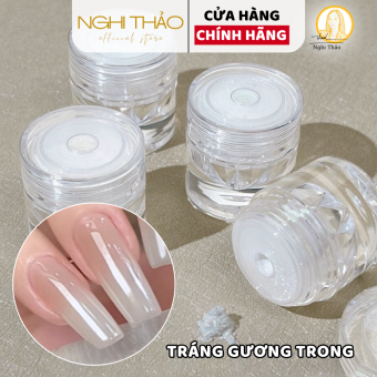 Tráng gương ngọc trai trắng trong suốt nail Nghi Thảo