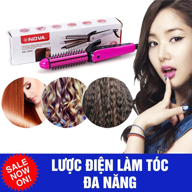 Máy ép duỗi tóc,dập xù, uốn tóc xoăn hàn quốc 3in1 cao cấp.máy làm tóc nova 8890 đa năng,tiện lợi,giúp tạo kiểu không làm hại tóc.