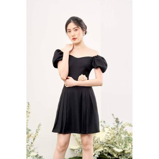 Đầm yếm cổ tim - Đen Mila 20DK011DE – Liam Robe