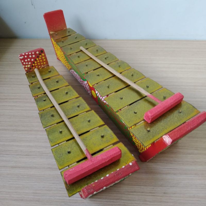 Gamelan Mini Saron - Gamelan Gambang Mini Kayu Batik + Pentungan