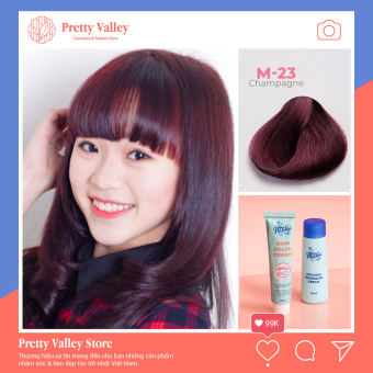 Thuốc nhuộm tóc cao cấp màu tím trầm Molokai 60ml M-23 [ TẶNG KÈM GĂNG TAY + CHAI OXY TRỢ DƯỠNG TÓC ]