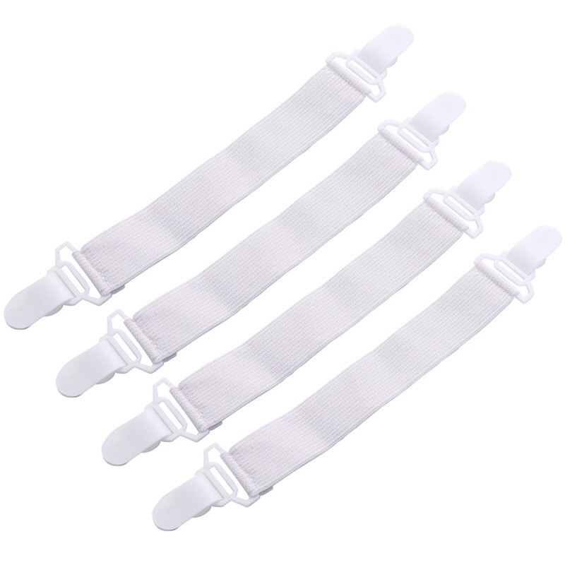 4 BED SHEET GRIPPERS MATTRESS COVER GRIP RUBBER BAND STRAPS LOCKING CLIP  H109