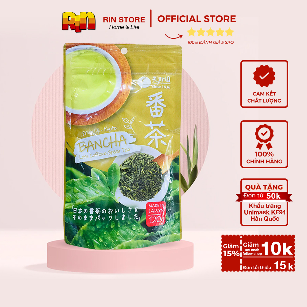 Trà xanh bancha yanoen 120g - hàng nội địa nhật bản - rin store