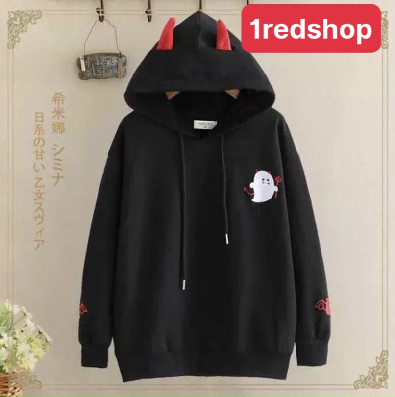 [HCM]ÁO KHOÁC HOODIE CON QUỶ CUTE SWEATER UNISEX NAM NỮ PHỐI NÓN VẢI CAO CẤP KHÔNG XÙ LÔNG TRẺ TRUNG NĂNG ĐỘNG CỰC CHẤT