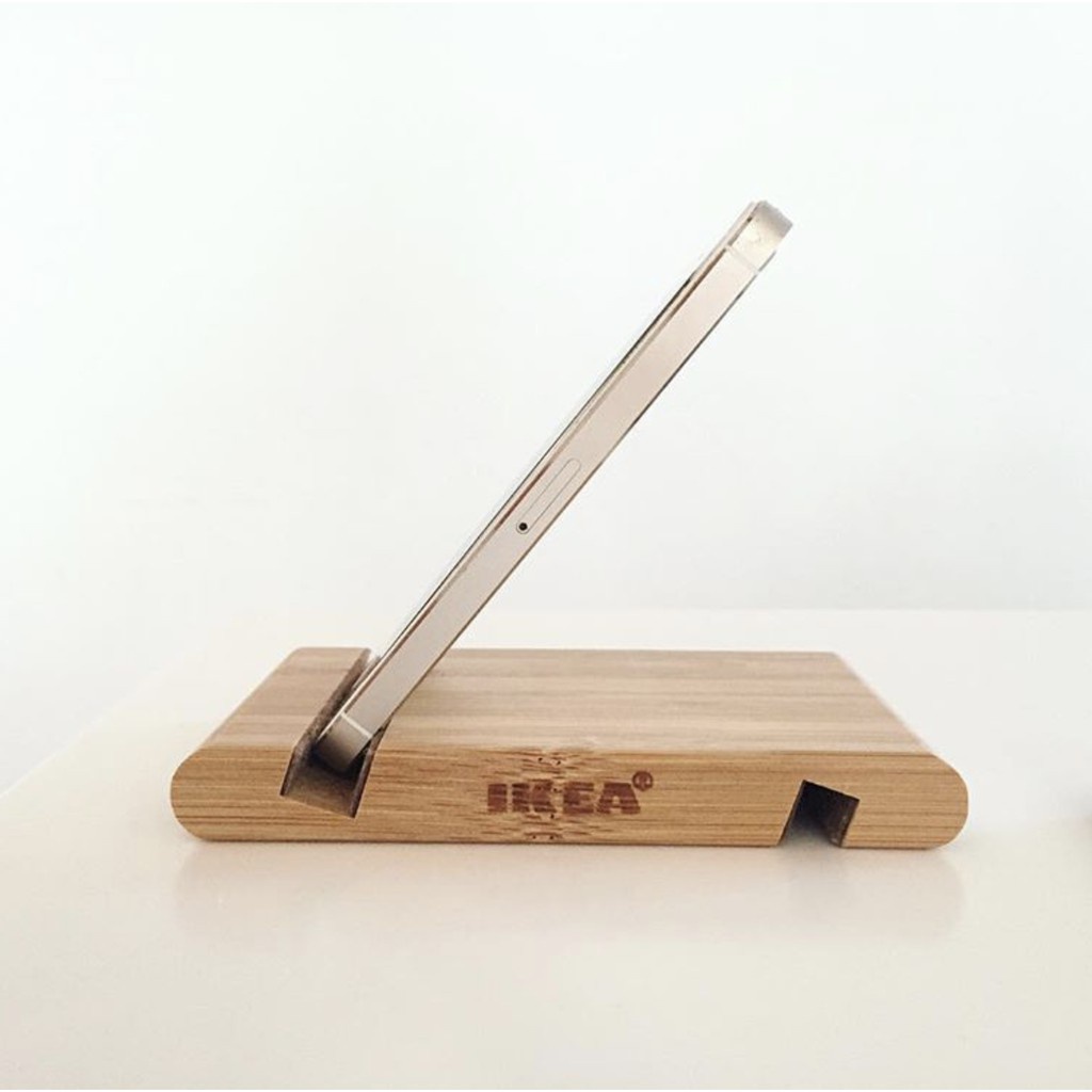 (Ready Stock) Bamboo Phone & Tablet Holder - Ikea Bergenes Mobile Phone Handphone Stand Solid Pemegang Phone