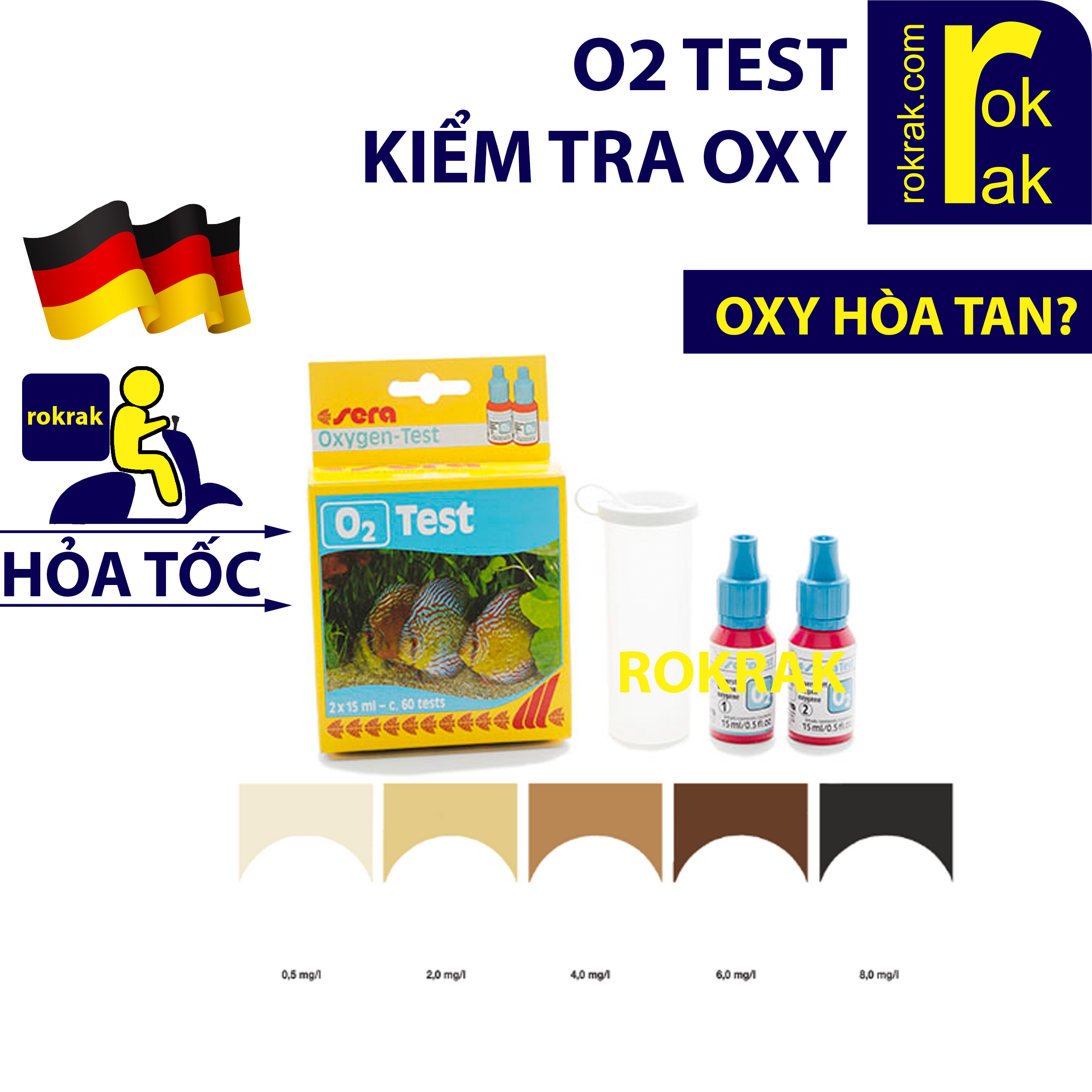 O2 test sera kiểm tra oxy hòa tan nhanh chính xác cho hồ cá thủy sinh