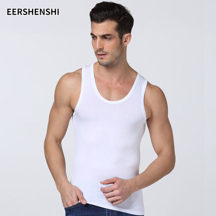 EERSHENSHI | undershirt male fitness undershirt tank top men sleeveless tank for juggling ้าม fabric kapok มิ่ม holder casual ราคา 29 บาท*ส่งฟรี