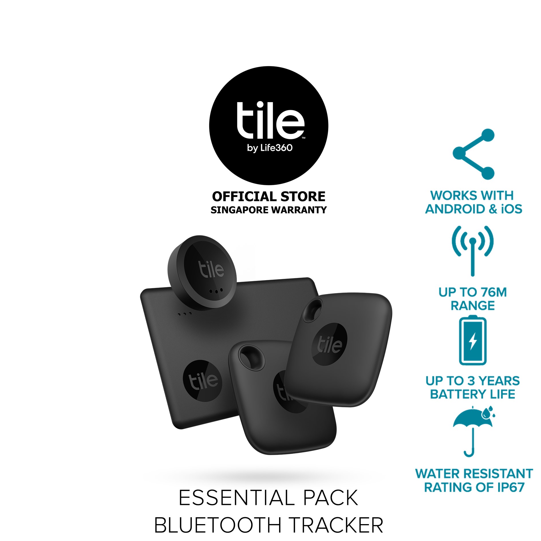 Tile Sticker 1-Pack. Small Bluetooth Tracker, Remote Finder and Item  Locator, Pets and More; Up to 250 ft. Range. Water-Resistant. Phone Finder.  iOS