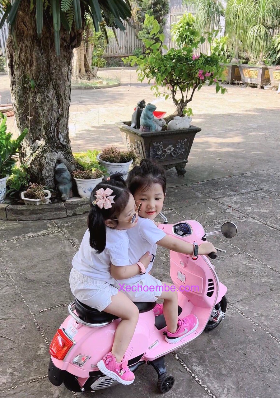 xe máy điện trẻ em cao cấp vespa q618 cho bé 2-8 tuổi - động cơ siêu khỏe 5