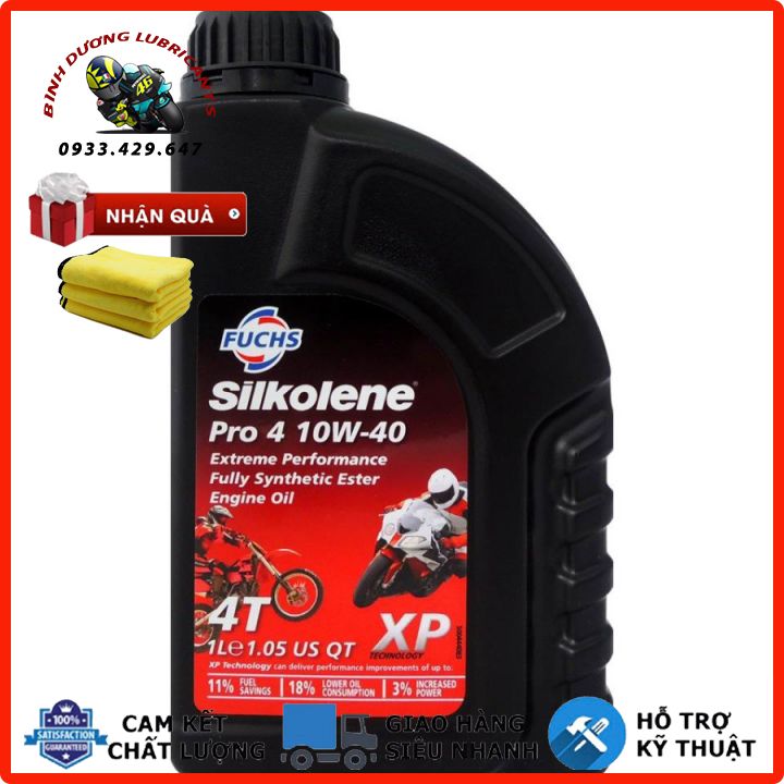 Nhớt Fuchs Silkolene pro4 10w40 Tặng Lọc Nhớt, Xúc Động Cơ - Fuchs Silkolene Pro 4 10w40 - Nhớt Tổng Hợp Cao Cấp Ester Đủ Dung Tích⛽️BÌNH DƯƠNG LUBRICANTS⛽️