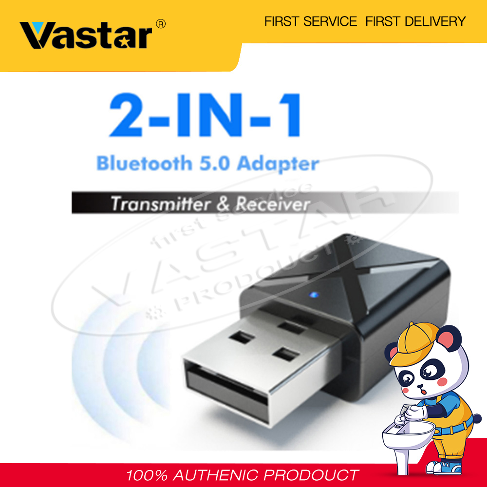 Vastar 2 Trong 1 Xe Bluetooth 5.0 Bộ Chuyển Đổi Máy Phát Không Dây Âm Thanh Nổi MP3 Âm Nhạc AUX Âm Thanh Cho Loa Máy Tính Tai Nghe
