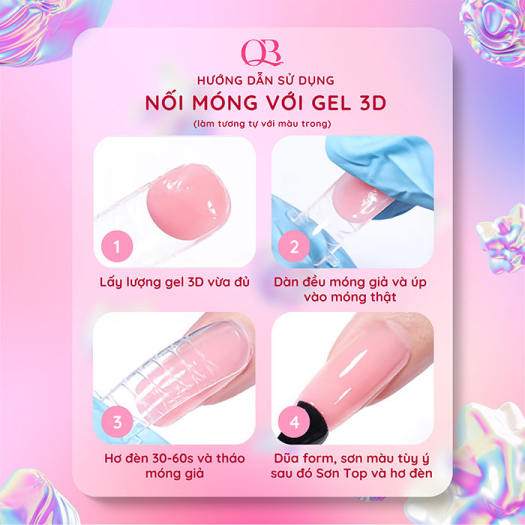 Gel vẽ móng 3D đa năng (gel khô vẽ nổi tráng gương, gel tạo hình 3D) màu trong Huaxi