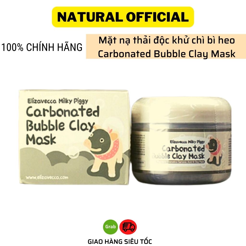Mặt nạ thải độc bì heo elizavecca milky piggy khử chì bì heo carbonated bubble clay mask