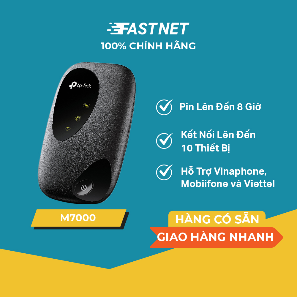 Bộ phát wifi di động 3g/4g tp-link m7000 / m7200 pin 2000 mah
