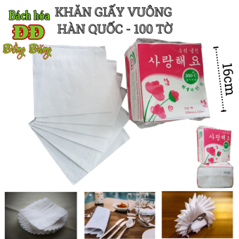 Khăn giấy vuông, khăn giấy ăn Napkin Hàn Quốc 100 tờ/ gói - 320X330mm