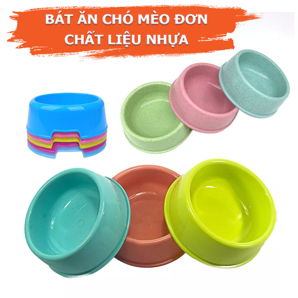 Bát Ăn Chó Mèo Đơn, Bát Ăn Chó Mèo Chất Liệu Nhựa Nhiều Loại Giá Tốt