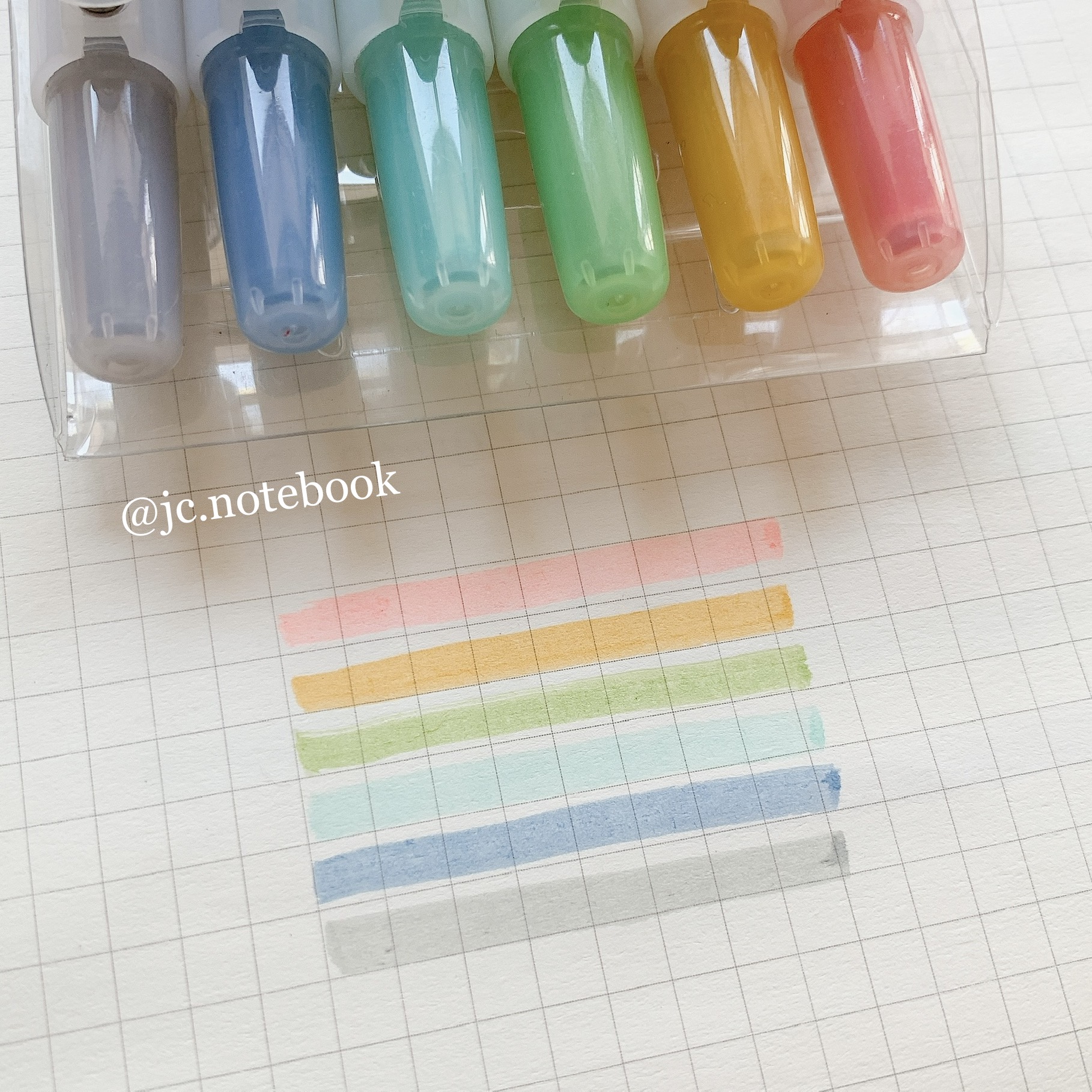Bộ 6 bút highlight bấm pastel - bút dạ quang tone morandi / retro