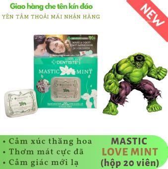 Kẹo DENTISTE MASTIC LOVE MINT Thái Lan cao cấp hương bạc hà the mát (hộp 20 viên) - hàng chính hãng