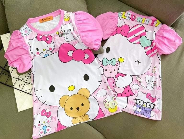 Váy đầm bé gái 8-30kg - Váy bé gái cotton thun lạnh dáng chữ A tay bồng