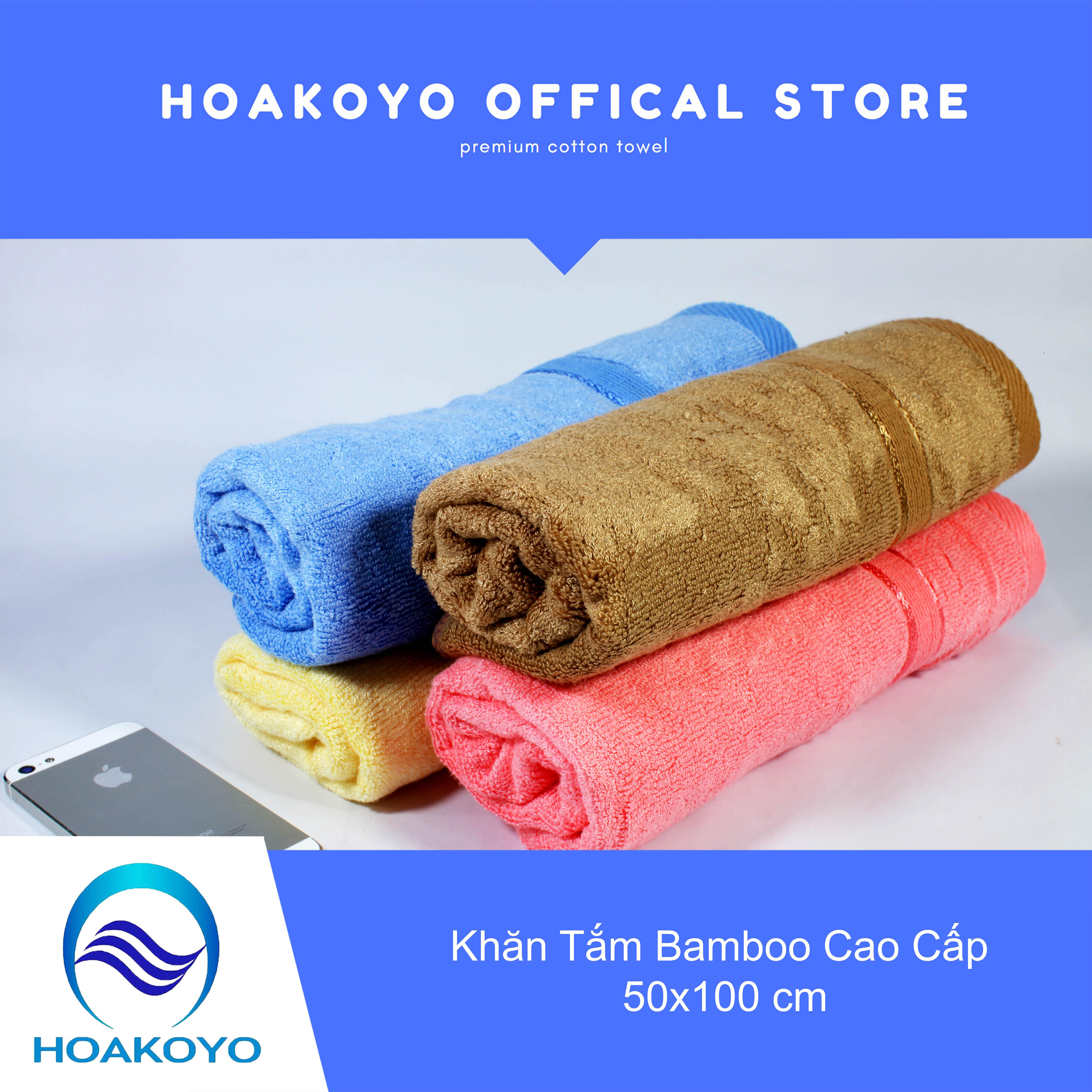 Khăn tắm bamboo sợi tre 50x100 hoakoyo - tb50