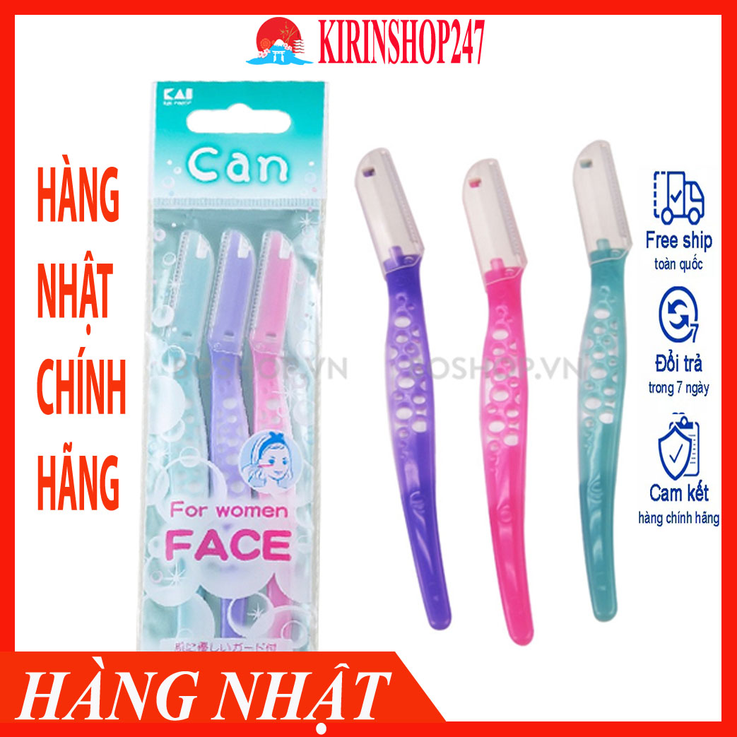 Set 3 dao cạo lông mày can kai nhật bản