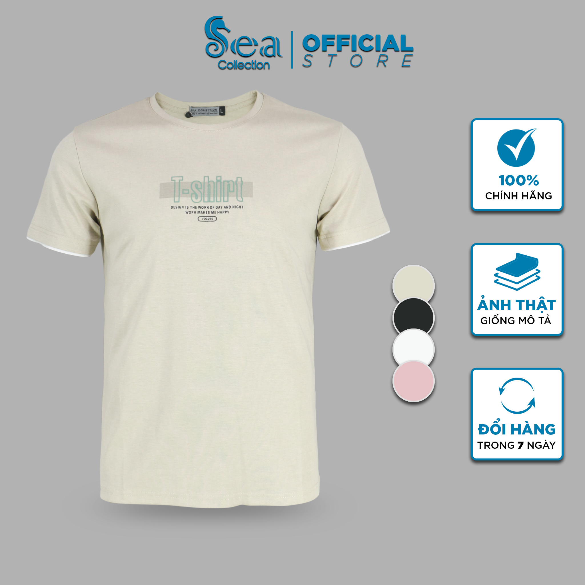 Áo thun nam tay ngắn cổ tròn t-shirt sea collection 9227