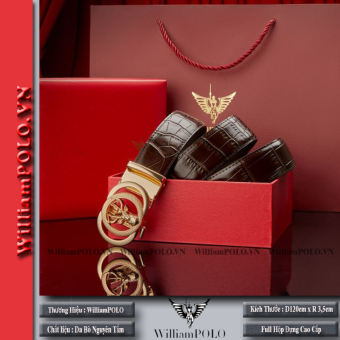 Dây lưng nam cao cấp , dây nịt nam da bò WilliamPOLO - WP22