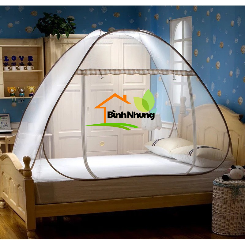 Mùng Ngủ Chụp Thông Minh 1m8x2m, Màn Chụp Tự Bung, Mùng Xếp Gấp Gọn Tiện Lợi - Bảo hành 12 tháng