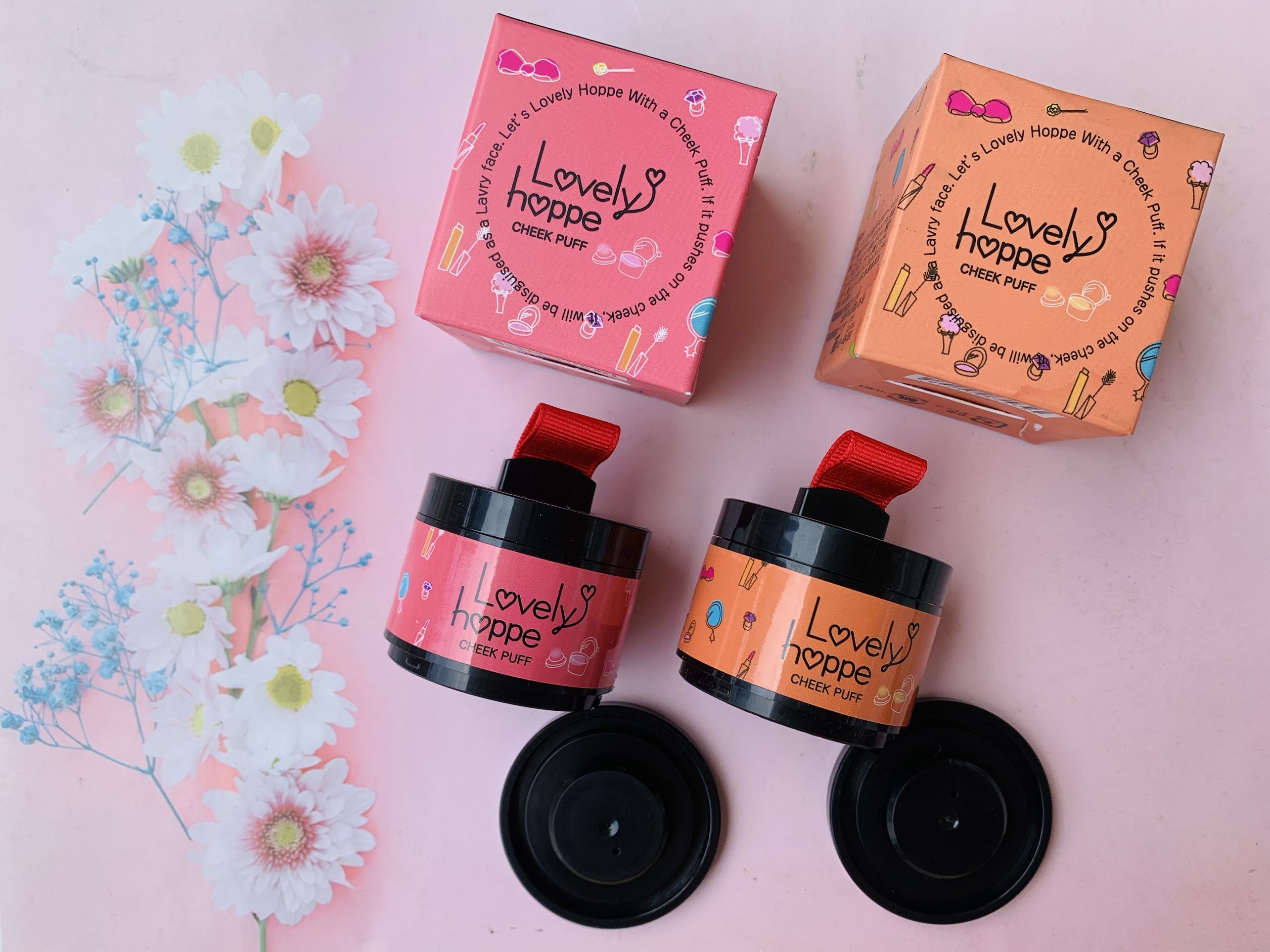 Phấn Má Hồng Hàn Quốc Lovely Hoppe Cheek Puff 4g