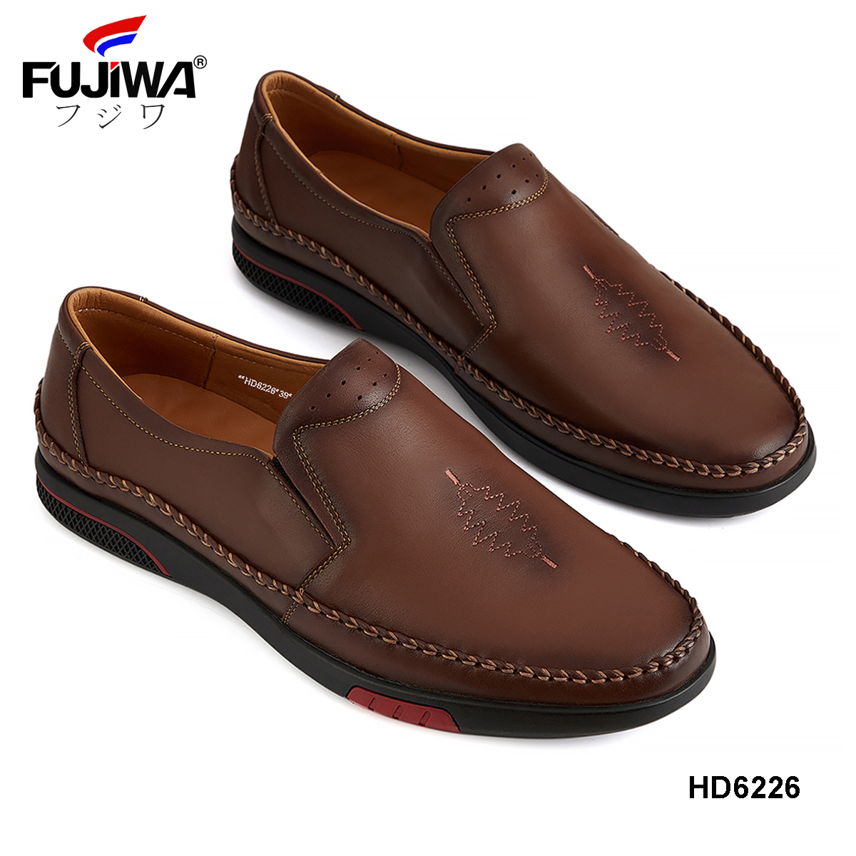 Giày Lười Mọi Nam Da Bò Fujiwa - HD6226. 100% Da bò thật Cao Cấp loại đặc biệt. Giày được đóng thủ công (handmade)