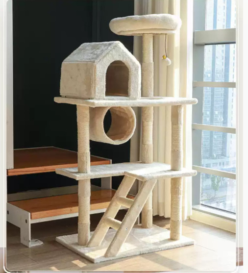 Nhà cây cho mèo bằng gỗ - cattree trụ cào móng cho mèo - nhà mèo 4 mùa