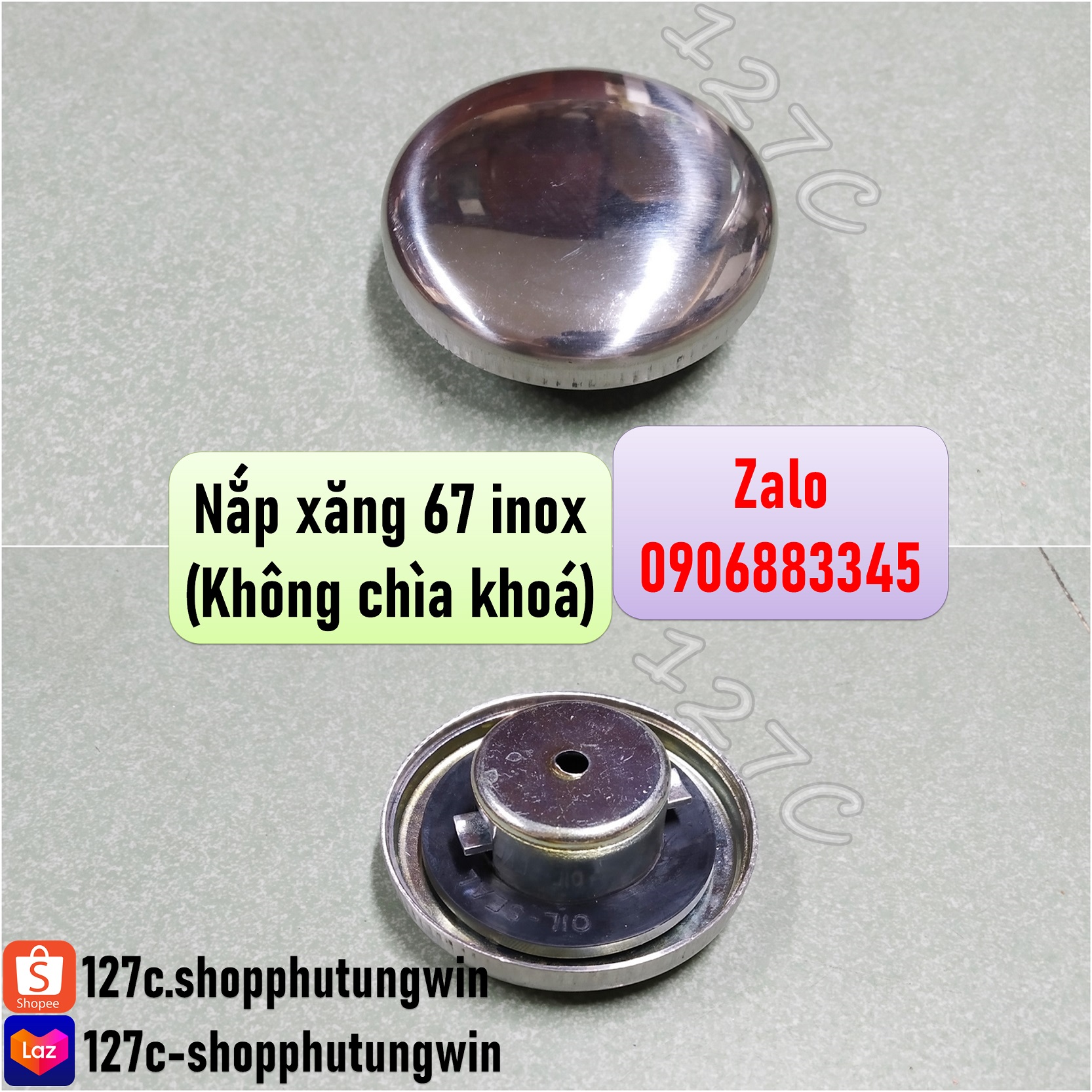 Nắp xăng 67 inox
