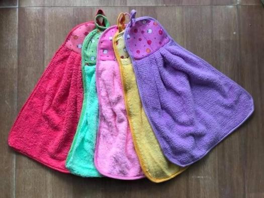 Khăn Lau Tay Nhà Bếp Có Móc Treo, Chất Cotton Thấm Hút Tốt, Lau Chùi Cực Sạch, TGTI12