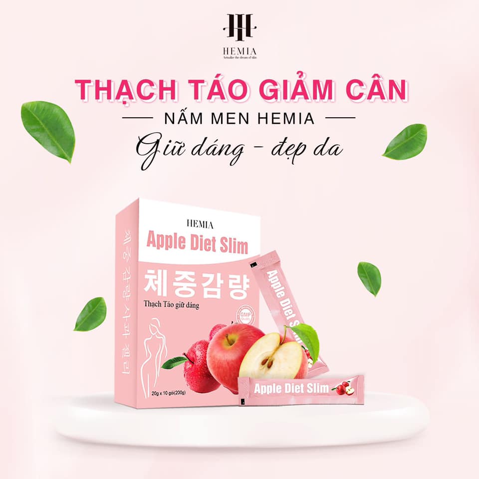 Thạch táo hemia apple diet slim - giảm cân, giữ dáng, đẹp da - tặng kem tan mỡ