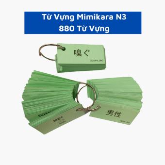 Flashcard Từ Vựng Tiếng Nhật Mimikara N3 - 880 Từ Vựng - Thẻ học từ vựng Mimikara N3 ( Bản mới nhất)
